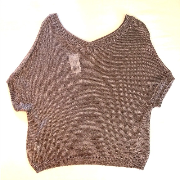 Vince Bronze Metallic Double V-Neck Sweater - Picture 2 of 10